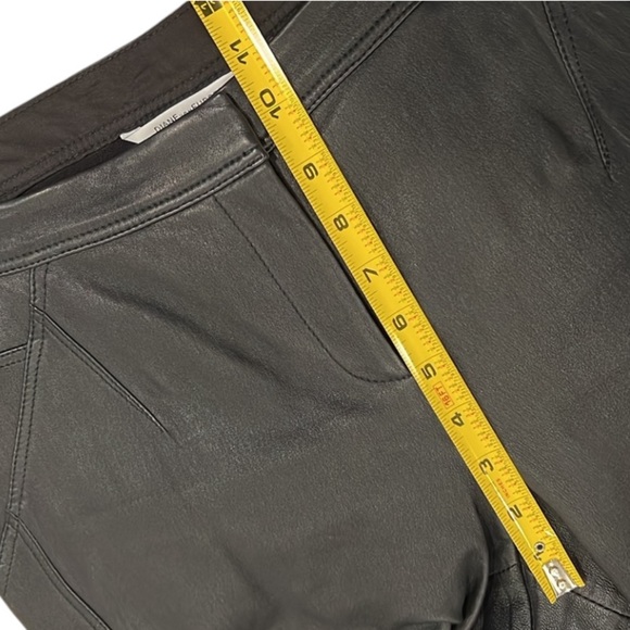 DVF Diane Von Furstenberg size 14 black “Liberty”leather pants straight leg - Picture 5 of 13